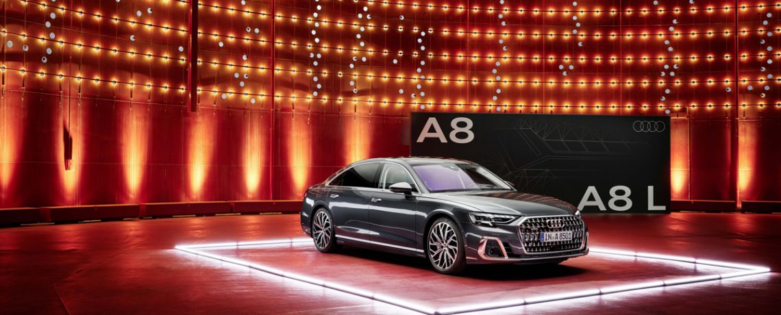 Audi has unveiled its new A8 saloon, with revised infotainment and styling