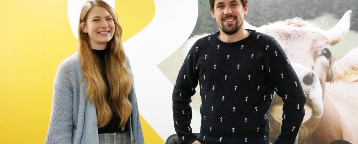 Goughs marketing executive Amber Turner with Milk & Tweed creative director Jake Jeffries