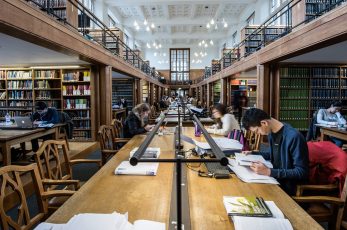 Students studying in the Wills Law Library