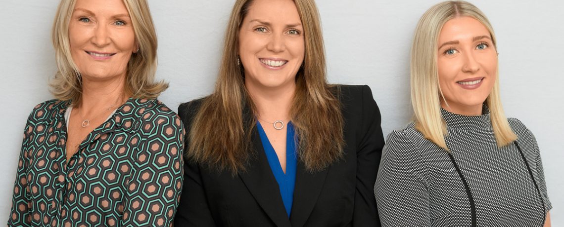 Jodie Fraser, founder of Fraser Allen Estate Management with Carol (left) and Alice (right)