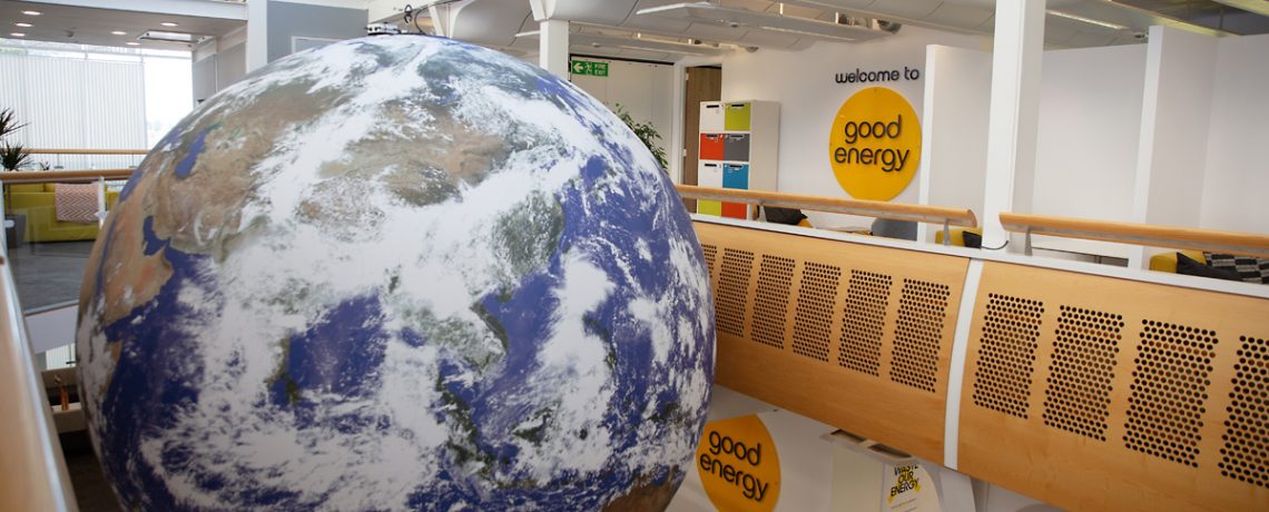 Luke Jerram's Gaia has been installed at the Chippenham HQ of Good Energy