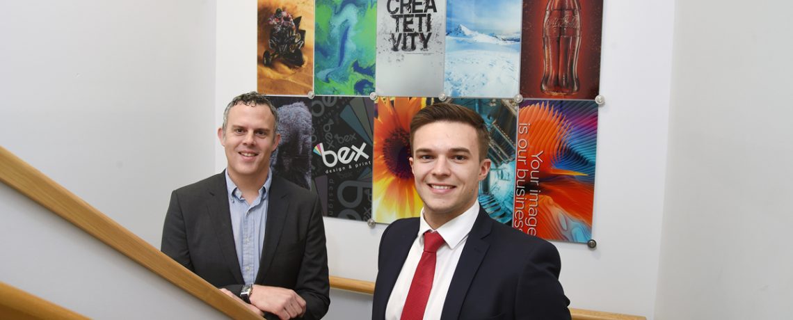 From left, Ian Board, chairman of Bex Design and Print, with John Stopher of Watersheds