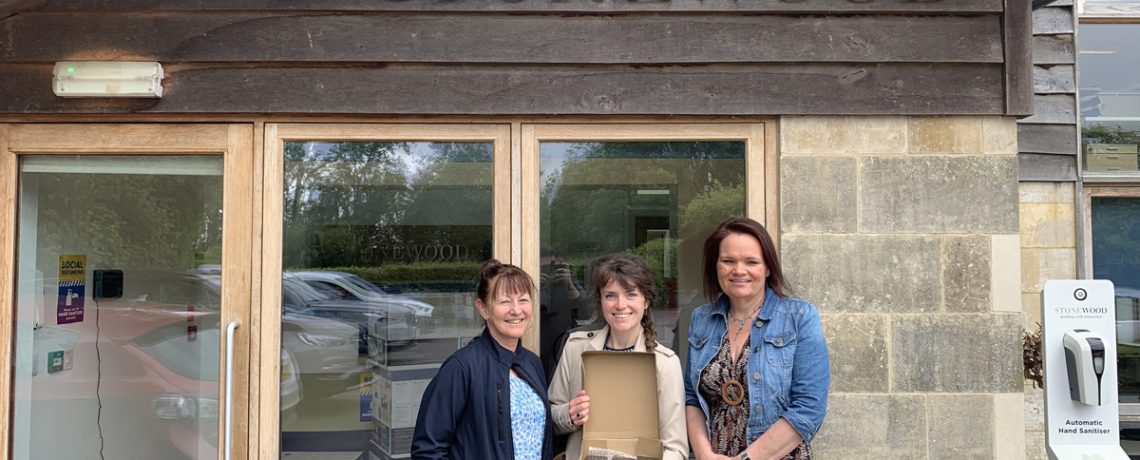 Splitz Support Services Head of Fundraising Jessica Gay, centre, with Stonewood Office Manager Ju Cuss, right, and Deputy Office Manager Jan Stenner