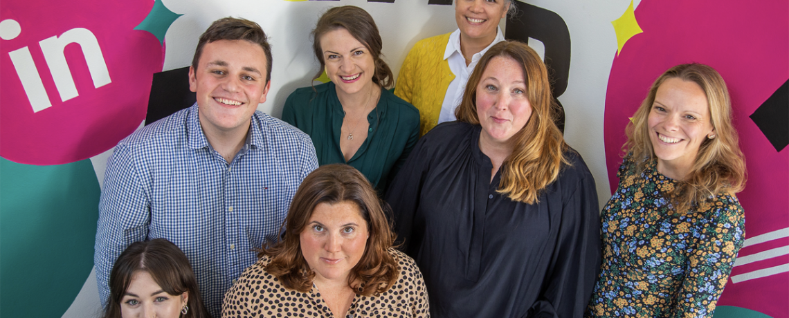 May Mower, Will Reid, Sarah Woodhouse, Dani Andres, Sandra Hodgson, Lis Anderson and Helen Embleton at the agency's new HQ
