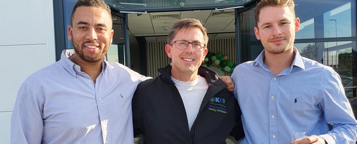 Furniturebox’s founders Dan Beckles and Monty George with KFR manager Daniel Thompson