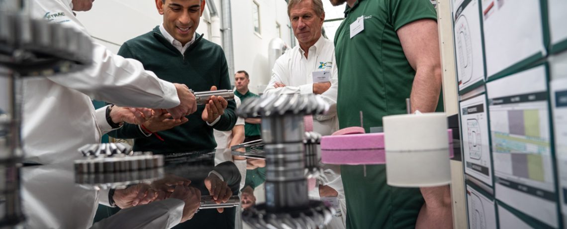 Prime Minister Rishi Sunak visits Xtrac Thatcham