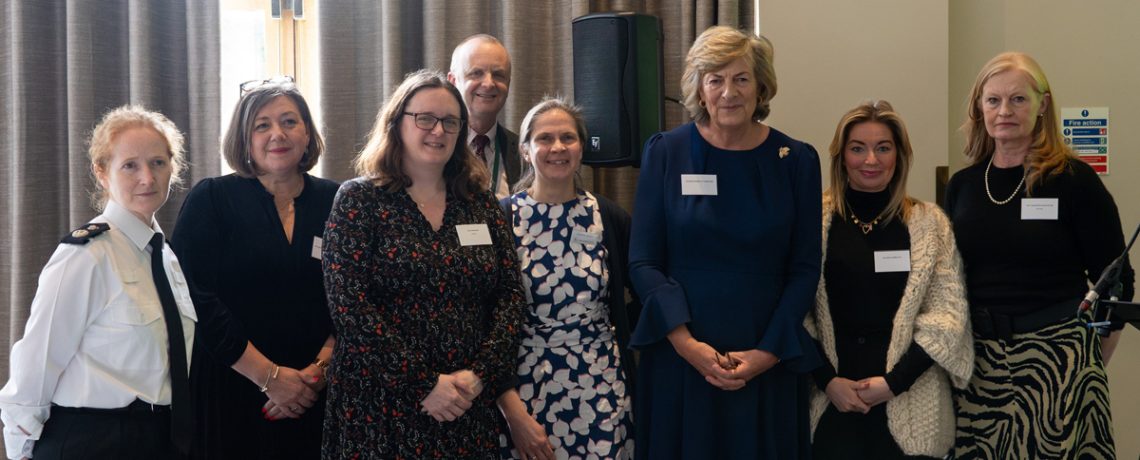 Chief Constable Catherine Roper, Wiltshire Police; Fiona Oliver, Joint CEO, Wiltshire Community Foundation; Kate Rowland, Swindon Domestic Abuse Support Service; Simon Cowley, The White Horse Federation; Naomi Owen, Wansbroughs; The Marchioness of Lansdowne; Rachaele Hambleton aka Part-Time Working Mummy; Hetti Barkworth-Nanton CBE, chair of Refuge and founder of the Joanna Simpson Foundation