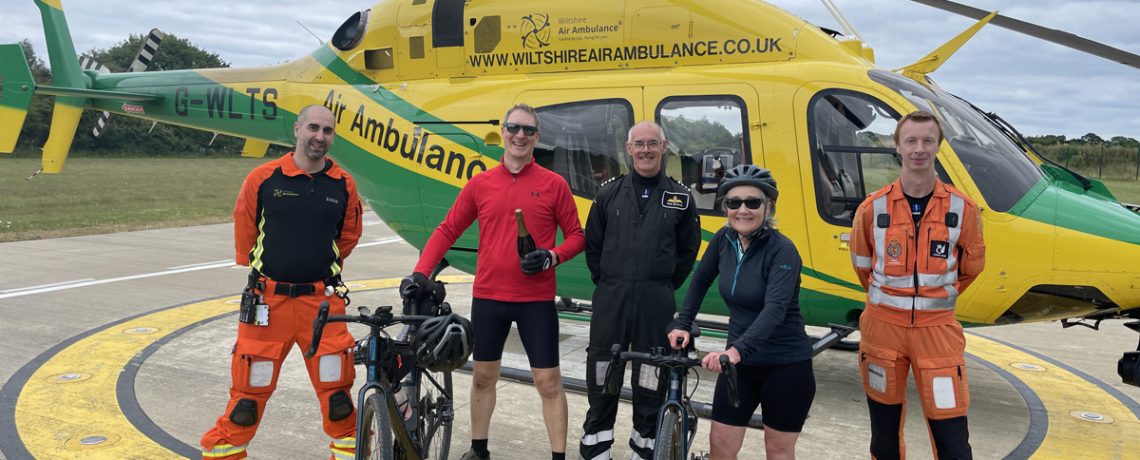 A Chippenham couple have raised £4,500 for Wiltshire Air Ambulance with a three-day, 300km bike ride around Wiltshire.