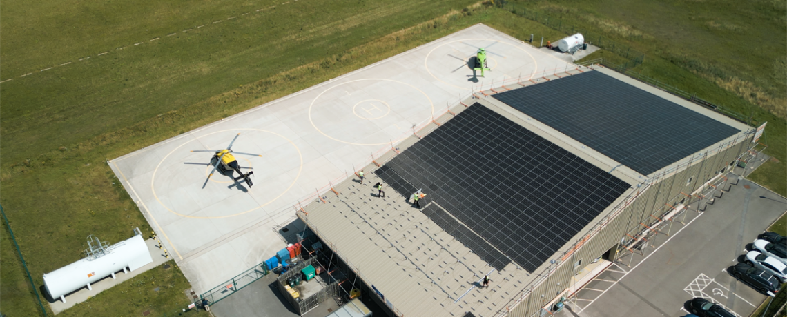 Solar panels have been installed on the roof of Greater Western Air Ambulance's airbase by Bristol Energy Cooperative.