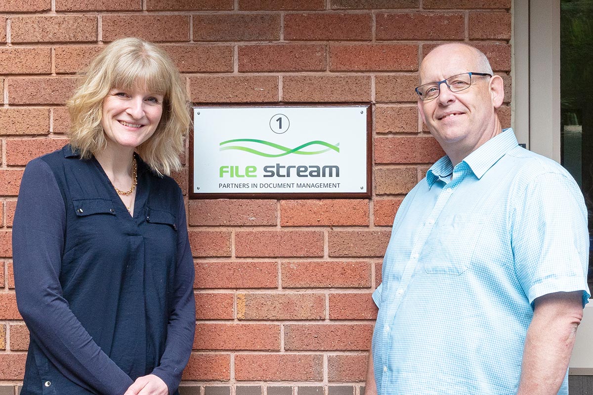 Layla and Paul outside Filestream HQ, 2024