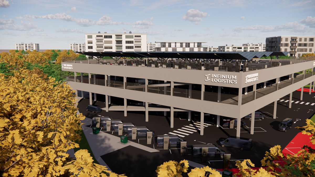 Swindon is to lead the way in decarbonised goods delivery, after permission was granted for the construction of a three-deck electric van park on the outskirts of the town.