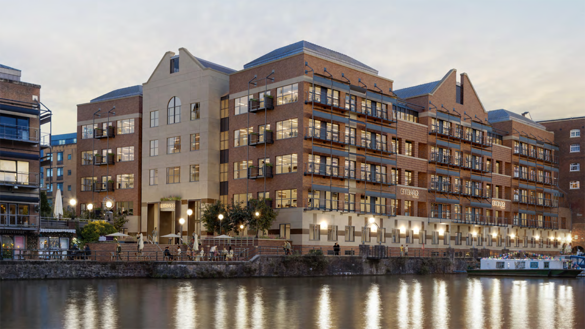A 100,000 sq ft office building overlooking the Floating Harbour in Bristol has been launched.