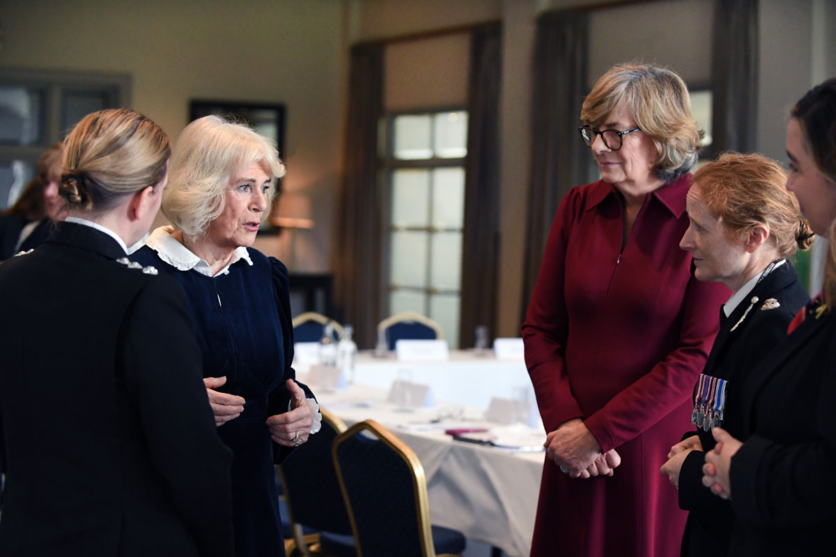 The Queen has met with Wiltshire campaigners to find out about the drive to tackle violence against women and girls.