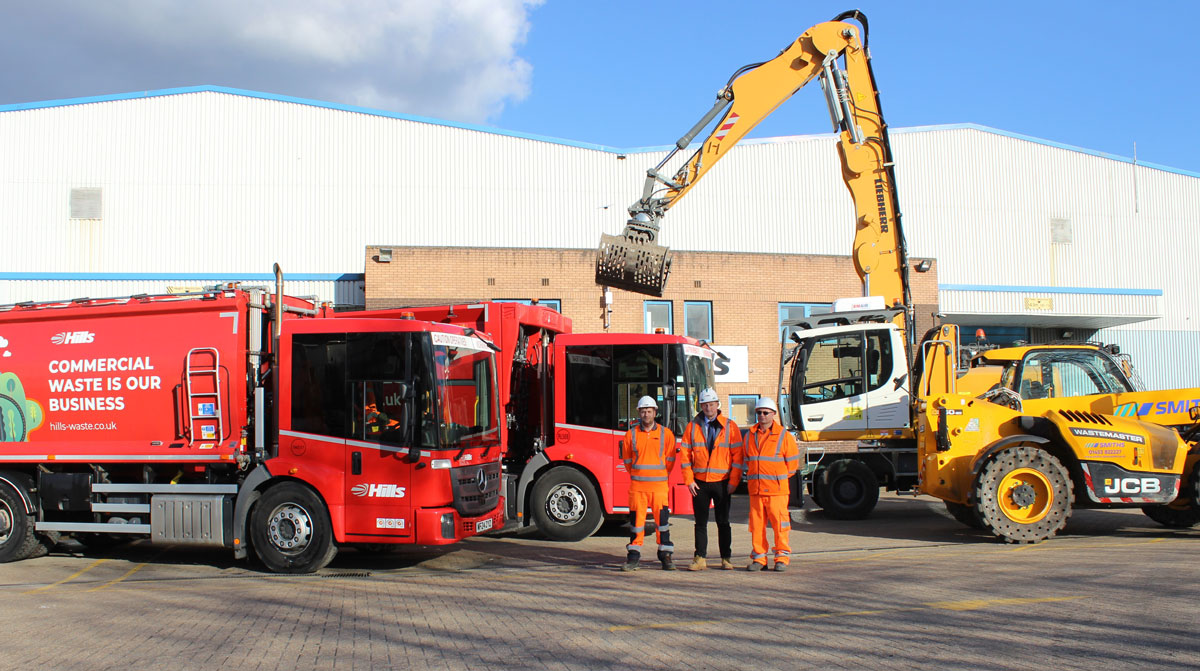 Hills Waste Solutions’ commercial transport depot at Amesbury is the latest site to change from diesel to sustainable Hydrotreated Vegetable Oil.