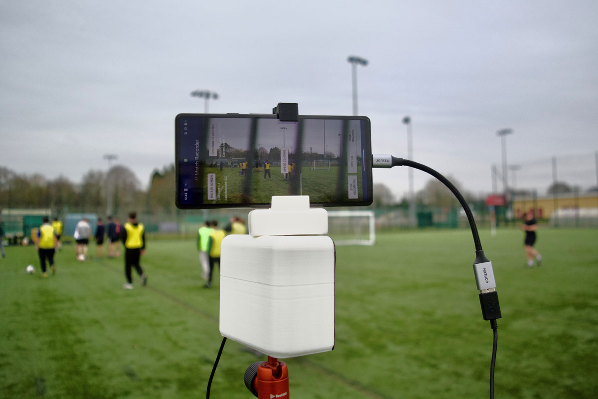 An invention that enables smartphones to film grassroots football matches by automatically following the play has won a share of £72,000 at a University of Bristol pitching competition.