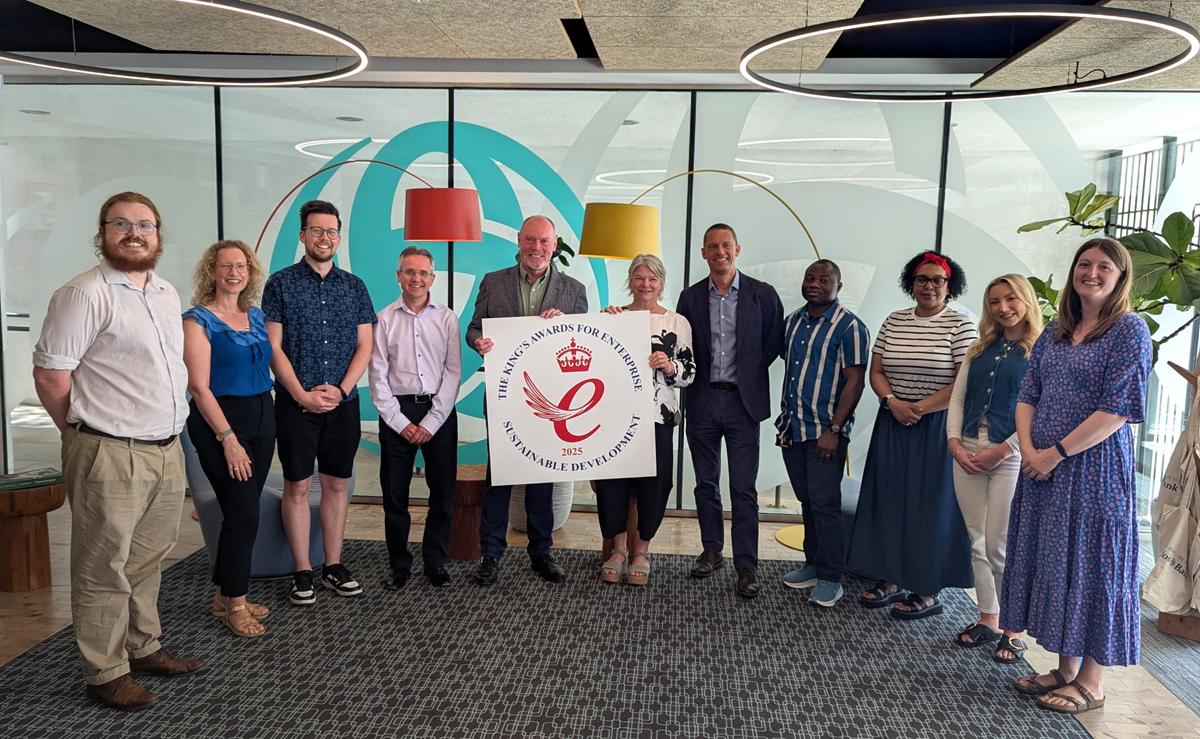 Triodos Bank UK Board members and co-workers celebrate its new King's Award