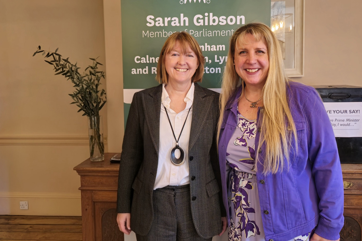 Denise O’Leary MBE added another accolade to an already-bulging cabinet trophy, receiving an MP HERo Award from her local MP, Sarah Gibson.