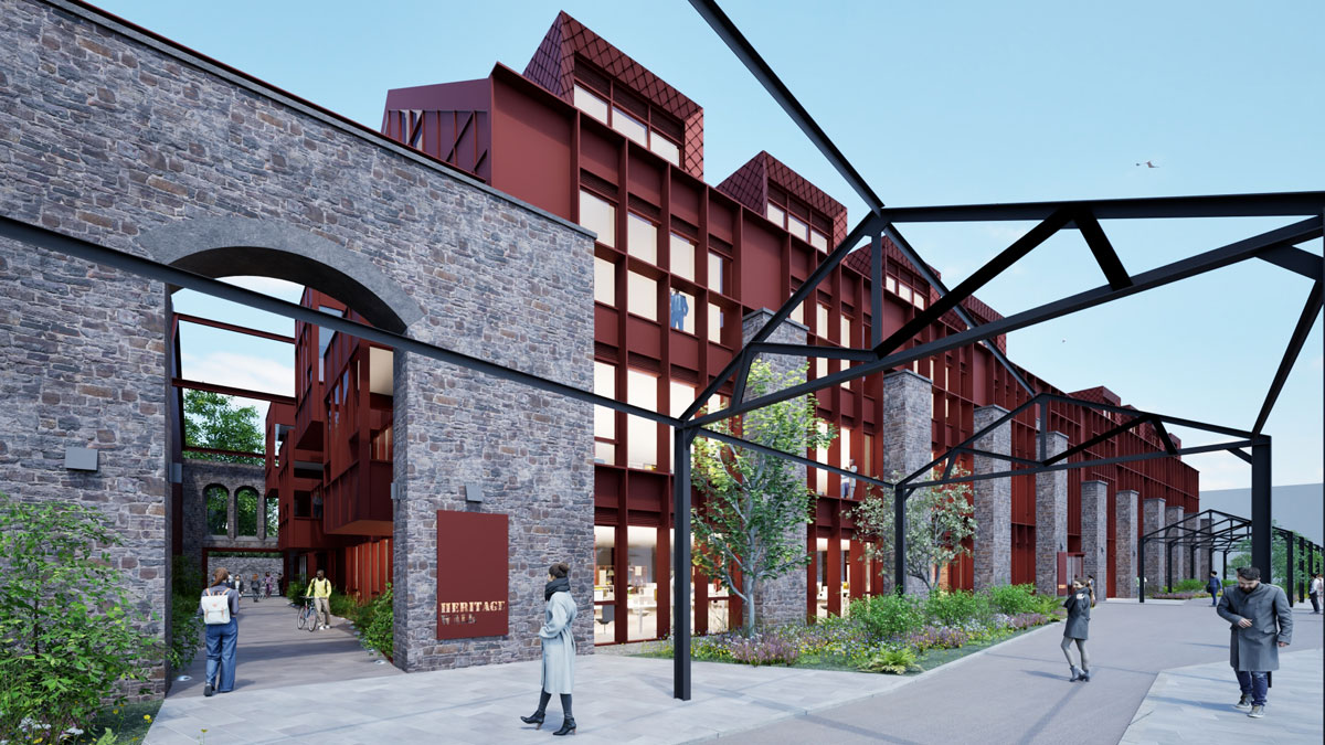 Property developer StudioHIVE has submitted a revised planning application to restore the historic Grade II listed “erecting sheds” and former Aardman Animations store into 86,000 sq ft of new office space in central Bristol.