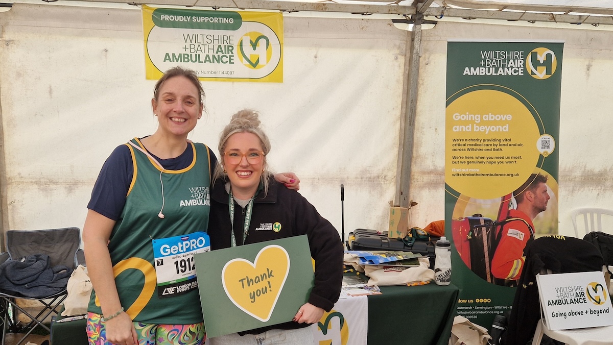 A Royal Wootton Bassett businesswoman has run the Bath Half Marathon in aid of her local air ambulance service.