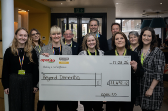Trowbridge-based meals provider apetito has celebrated a 10-year, £200,000 milestone with its long-term charity partner Beyond Dementia.