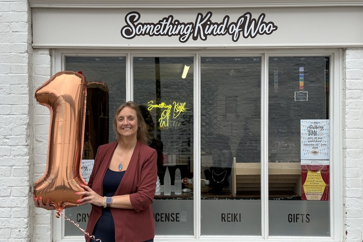 A Royal Wootton Bassett entrepreneur is celebrating the first anniversary of her High Street business after a year that saw her expand into a second premises, grow her popular Coffee & Crystals events, and build a loyal community around her shop.