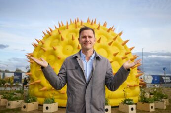 An artist known for making planets small enough to fit in a room has made a giant immersive pollen grain the size of a small building, which will visit his home city next month for one day only.