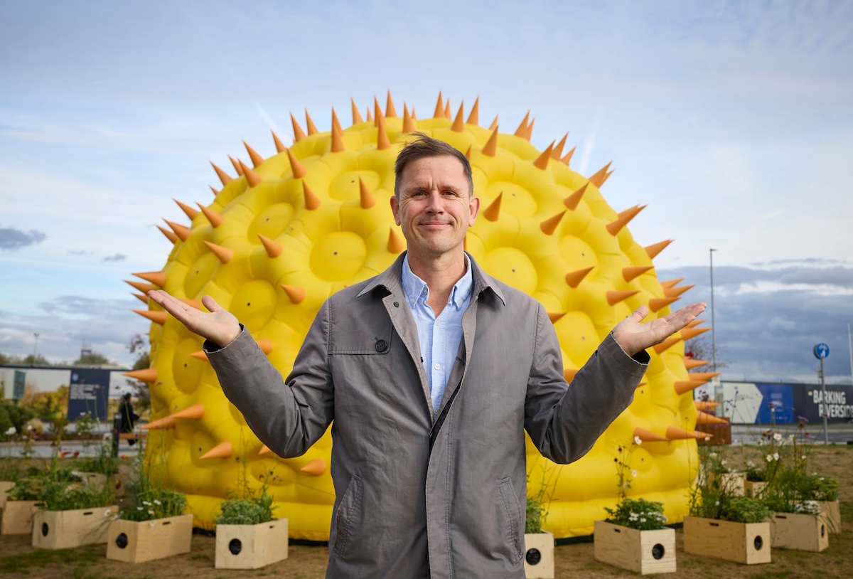 An artist known for making planets small enough to fit in a room has made a giant immersive pollen grain the size of a small building, which will visit his home city next month for one day only.