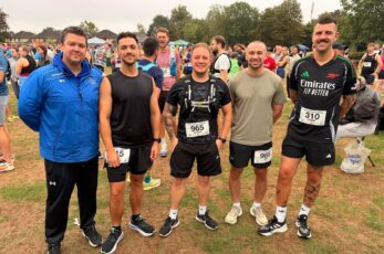 Team members of managed IT service provider WestSpring IT swapped technology for trainers to take on the Chippenham Half Marathon and in doing so raise £1,500 for the charity Gympanzees.